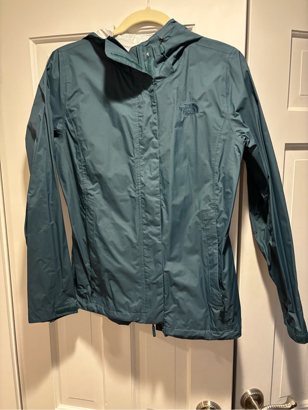 The North Face Women's Teal Hooded Rain Jacket